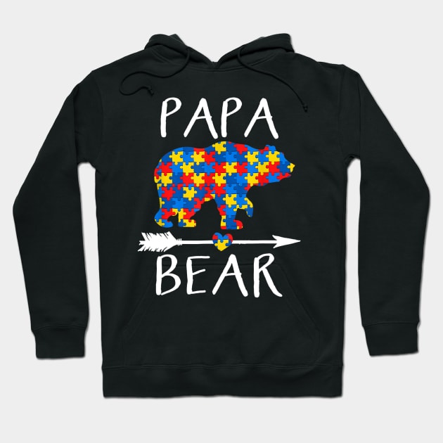 Papa Bear Autism Awareness T-Shirt Gifts for Dad Grandpa Hoodie by craiglimu